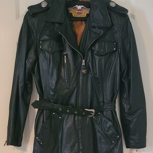 Harley-Davidson Black Leather Jacket with Belt